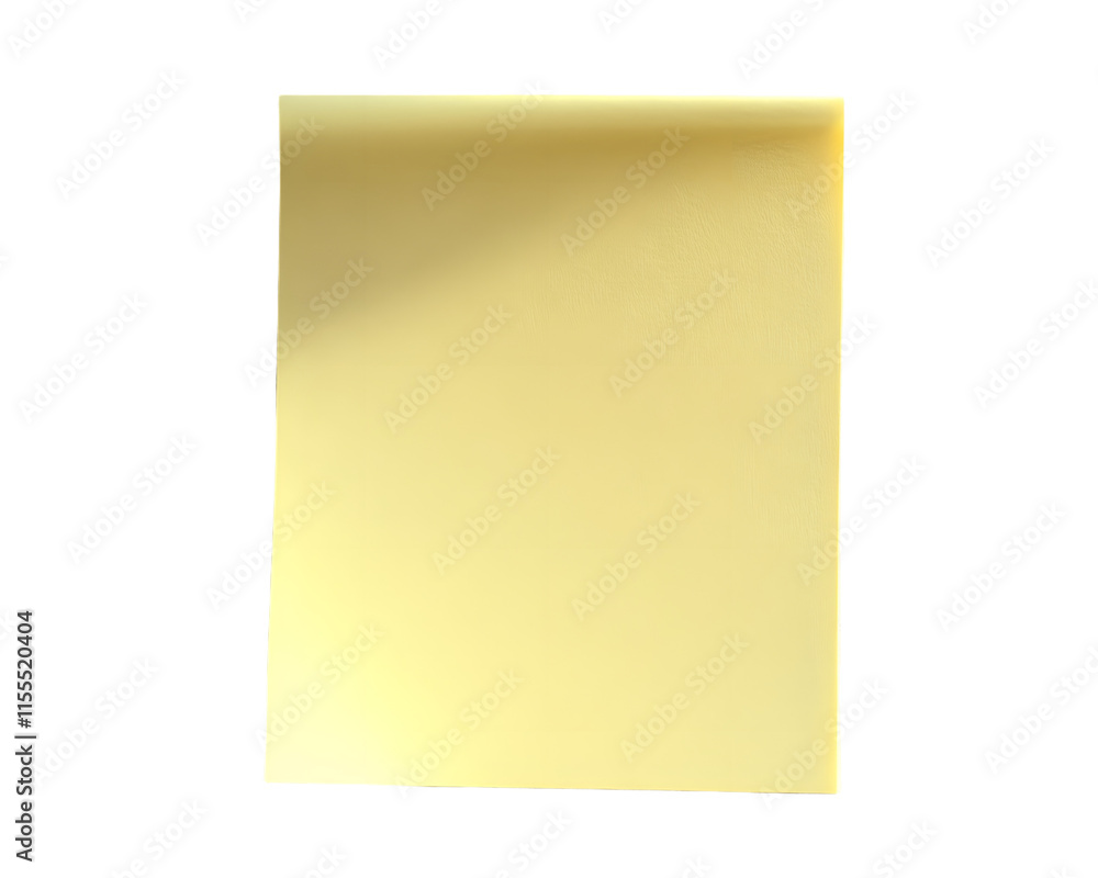 Poster yellow sticky note with a blank surface, ideal for writing reminders, messages, or short notes. the 