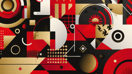 red and gold abstract modern background