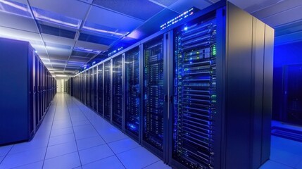 Modern Data Center with Advanced Cooling Technology