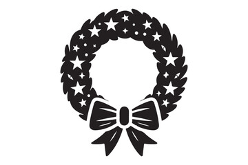 Christmas Wreath Silhouette Vector 3.eps