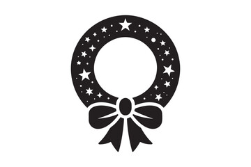 Christmas Wreath Silhouette Vector 4.eps
