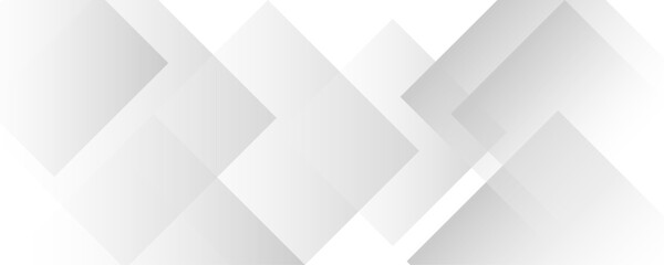 Fototapeta premium White and gray square banner design. Modern and minimal concept abstract geometric background. Vector abstract elegant with copy space template design.