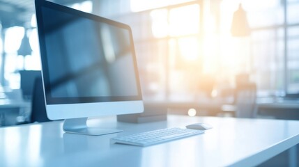 Naklejka premium Modern Workspace with Daylight and Clean Lines