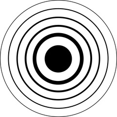 Concentric ripple circles sound waves icon. Seismic Earthquake alert radar. Radial signal sonar wave soundwave rings touch effect or pulse line vector   isolated on transparent background