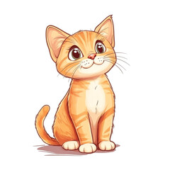 Obraz premium Adorable Orange Kitten: A Digital Illustration