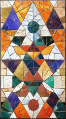 Fototapeta premium A colorful mosaic of triangles and circles