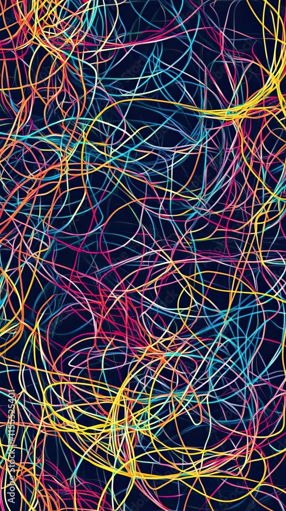 Poster abstract colorful intertwined lines design