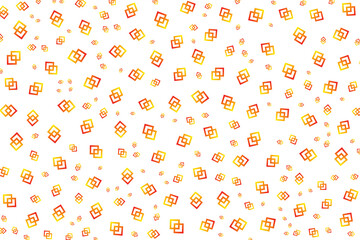 Vibrant geometric pattern with interconnected orange and yellow squares, ideal for graphic design, packaging, and creative projects.