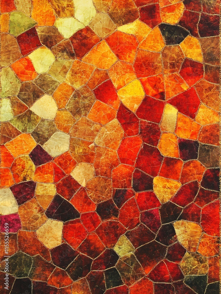 Poster Vibrant Multicolor Mosaic Pattern Abstract Art for Creative Interior Design : Generative AI