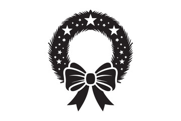 Christmas Wreath Silhouette Vector 15.eps