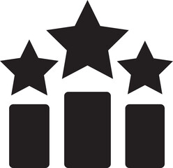 First place award icon. Winner or victory badge medal. Game champion prize award of honor. Professional certificate ribbon vector symbol isolated on transparent background.