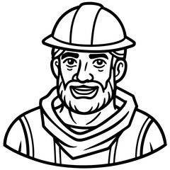 Obraz premium vector illustration of construction worker builder with halmet