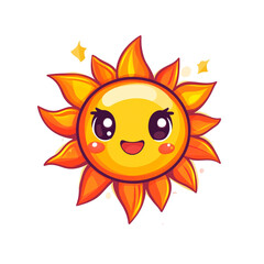 Adorable Kawaii Sun Illustration