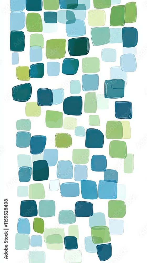 Poster abstract green blue rectangular shapes pattern design