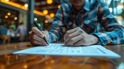 A student participating in a college workshop on resume building