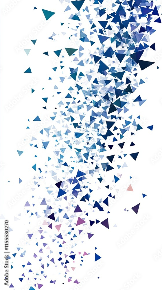 Poster abstract blue triangle scatter pattern design