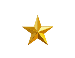 golden star isolated on white