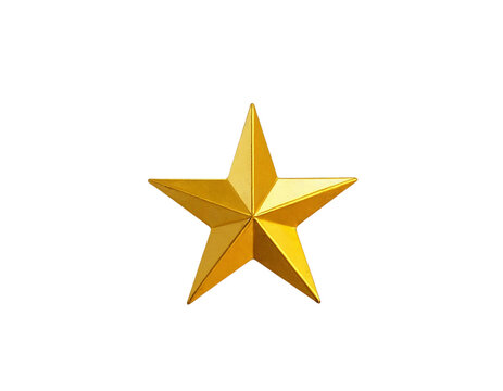 golden star isolated on white