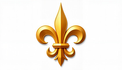 Golden fleur-de-lis emblem on white background