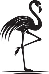 flamingo silhouette isolated on white