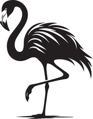 flamingo silhouette isolated on white