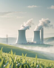 Geothermal power plant operating in harmony with surrounding farmland