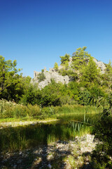 Ancient ruins Olympos city in CIrali, Antalya provence, Turkey	