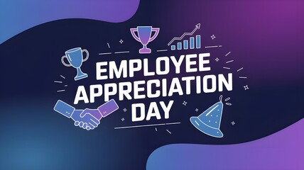 Employee Appreciation Day banner design,Employee Appreciation Day card with typography design.