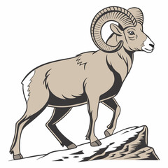 A high-quality digital image of a bighorn sheep, perfect for wildlife and nature-themed projects.