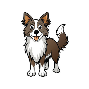 recommend clip art: a Border Collie dog vector silhouette, white background,