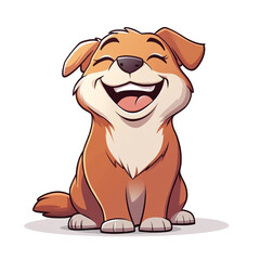 Fototapeta premium Joyful Cartoon Puppy: A Delightful Illustration