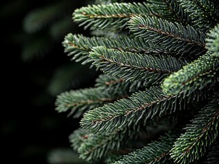 A close up of a pine tree with green needles