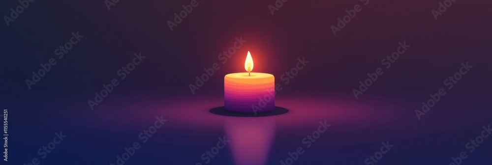 Fototapete a lit candle glowing softly in a darkened space creating a serene atmosphere. generative ai