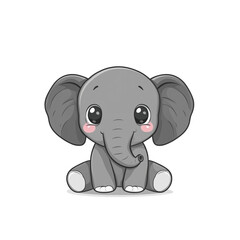 Fototapeta premium Adorable Baby Elephant Illustration