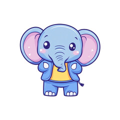 Fototapeta premium Adorable Baby Elephant in Blue Jacket