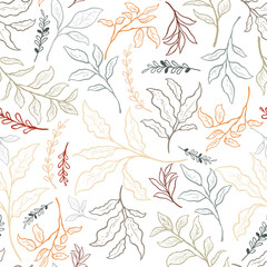 simple leave drawn leave pattern design