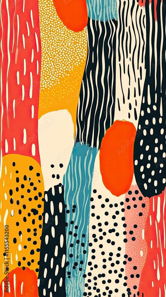 Aufkleber abstract colorful pattern with geometric shapes and dots