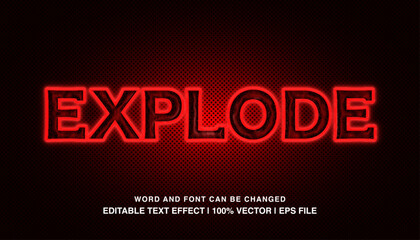 Red Neon Explode Text Effect 