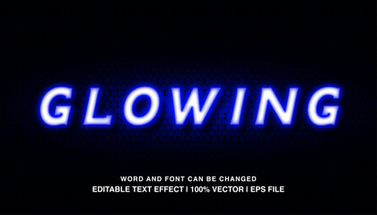 Glowing Neon Blue Text Effect 