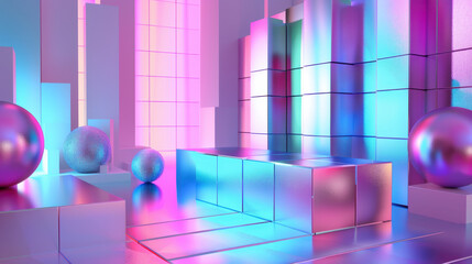 Abstract iridescent background design 3d render