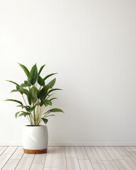Fototapeta premium The interior of a simple, elegant white room