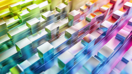 Naklejka premium Abstract iridescent background design 3d render