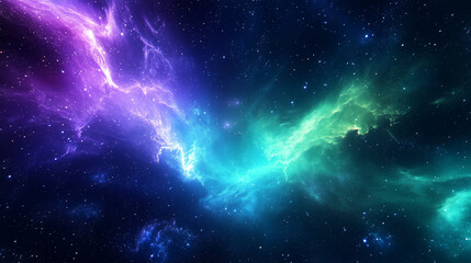 Cosmic nebula with stars and glowing orange clouds