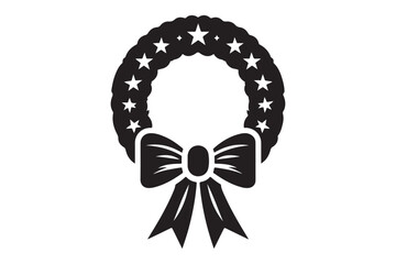 Christmas Wreath Silhouette Vector 
