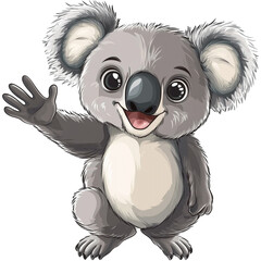Obraz premium Adorable Koala Bear Waving Hello