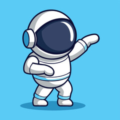 Obraz premium Astronaut Dabbing Cartoon Vector Icon Illustration. Science Technology Icon Concept Isolated Premium Vector