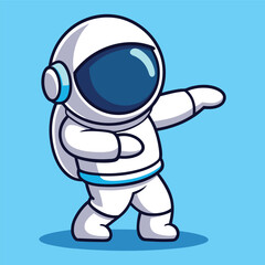 Fototapeta premium Astronaut Dabbing Cartoon Vector Icon Illustration. Science Technology Icon Concept Isolated Premium Vector