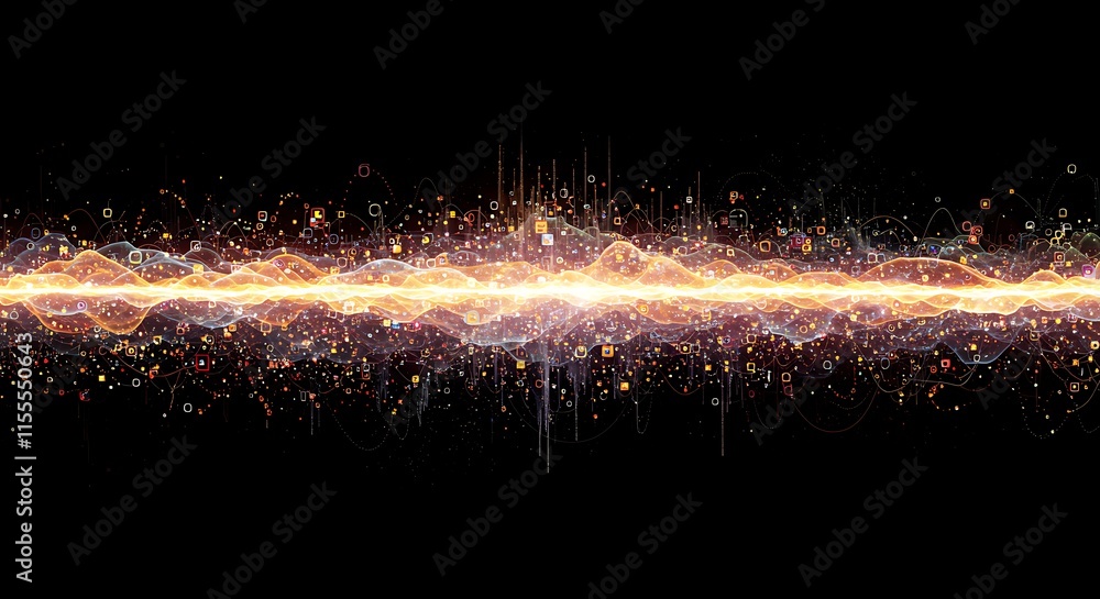 Poster realms abstraction. abstract image of the internet flowing background.