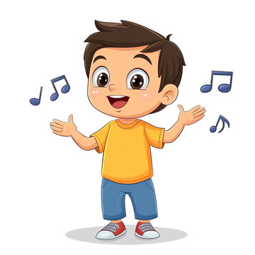 boy singing clipart