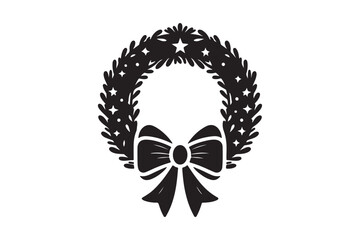 Christmas Wreath Silhouette Vector 